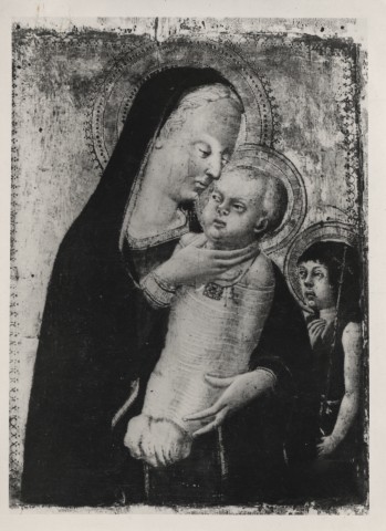 Anonimo — Collezione privata francese. Maestro di Fucecchio (Giovanni di Ser Giovanni): Madonna con Bambino e San Giovannino. — insieme